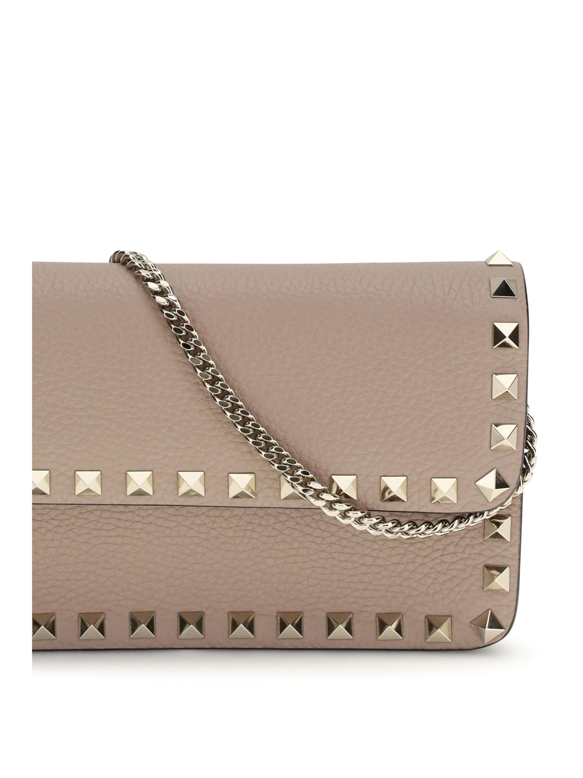 Valentino Garavani Rockstud Chain Wallet - Poudre