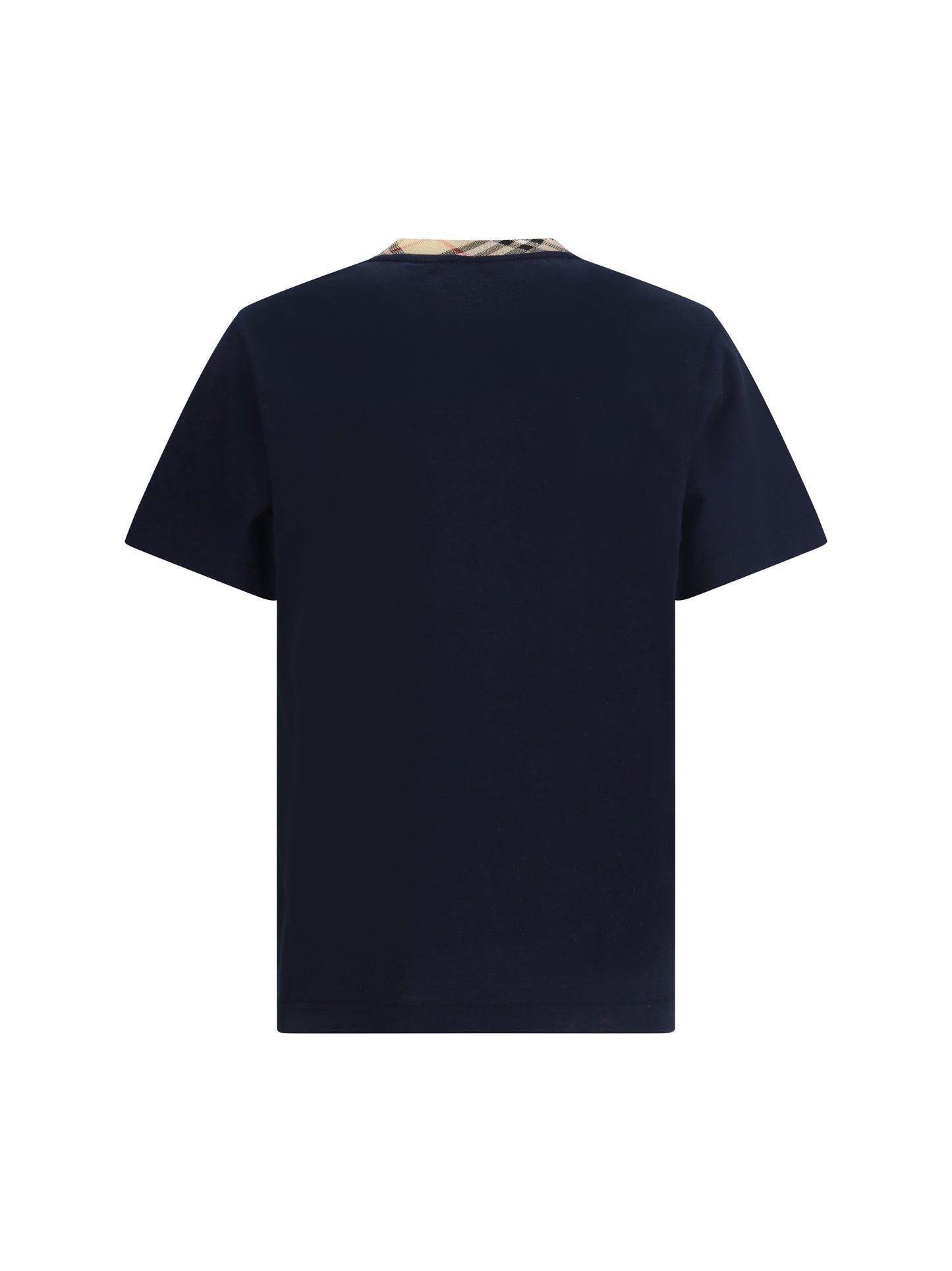 BURBERRY Cotton T-shirt with Check neckline