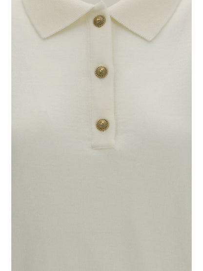 BALMAIN Wool Polo with vintage buttons
