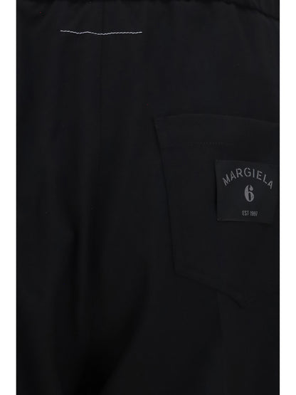 MM6 Maison Margiela Drawstring straight-leg Pants - Black