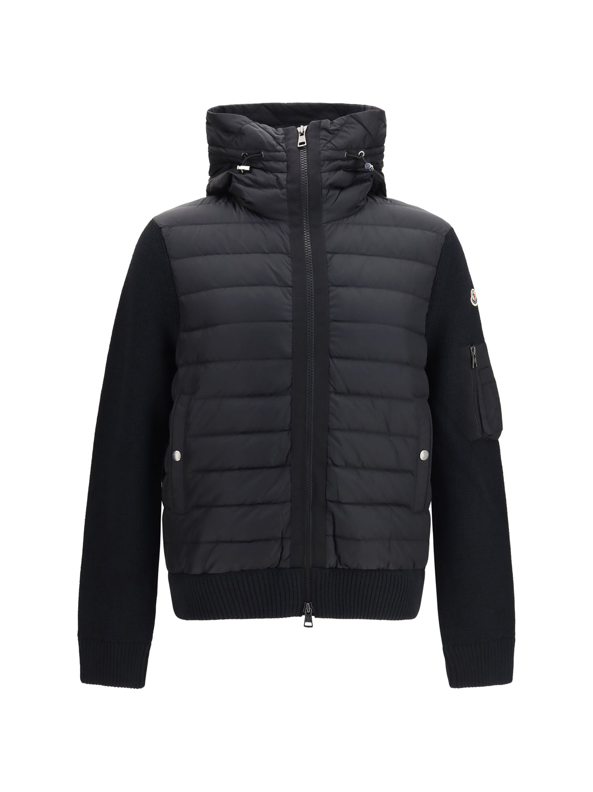 Moncler Cardigan with padded Hood - Black