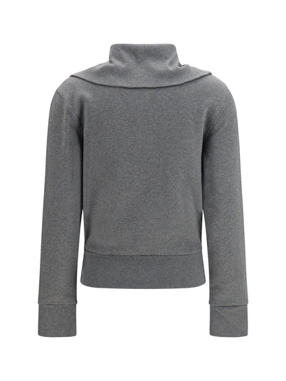 Balenciaga Fitted zip-up Hoodie - Dark Heather Grey