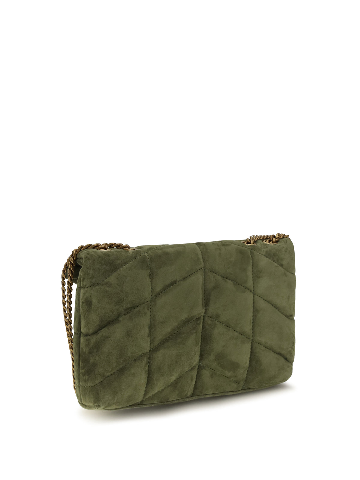 Saint Laurent LouLou Puffer Toy suede Shoulder Bag - New Juniper