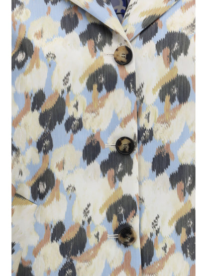 Marni Printed button parka Coat - Light Blue