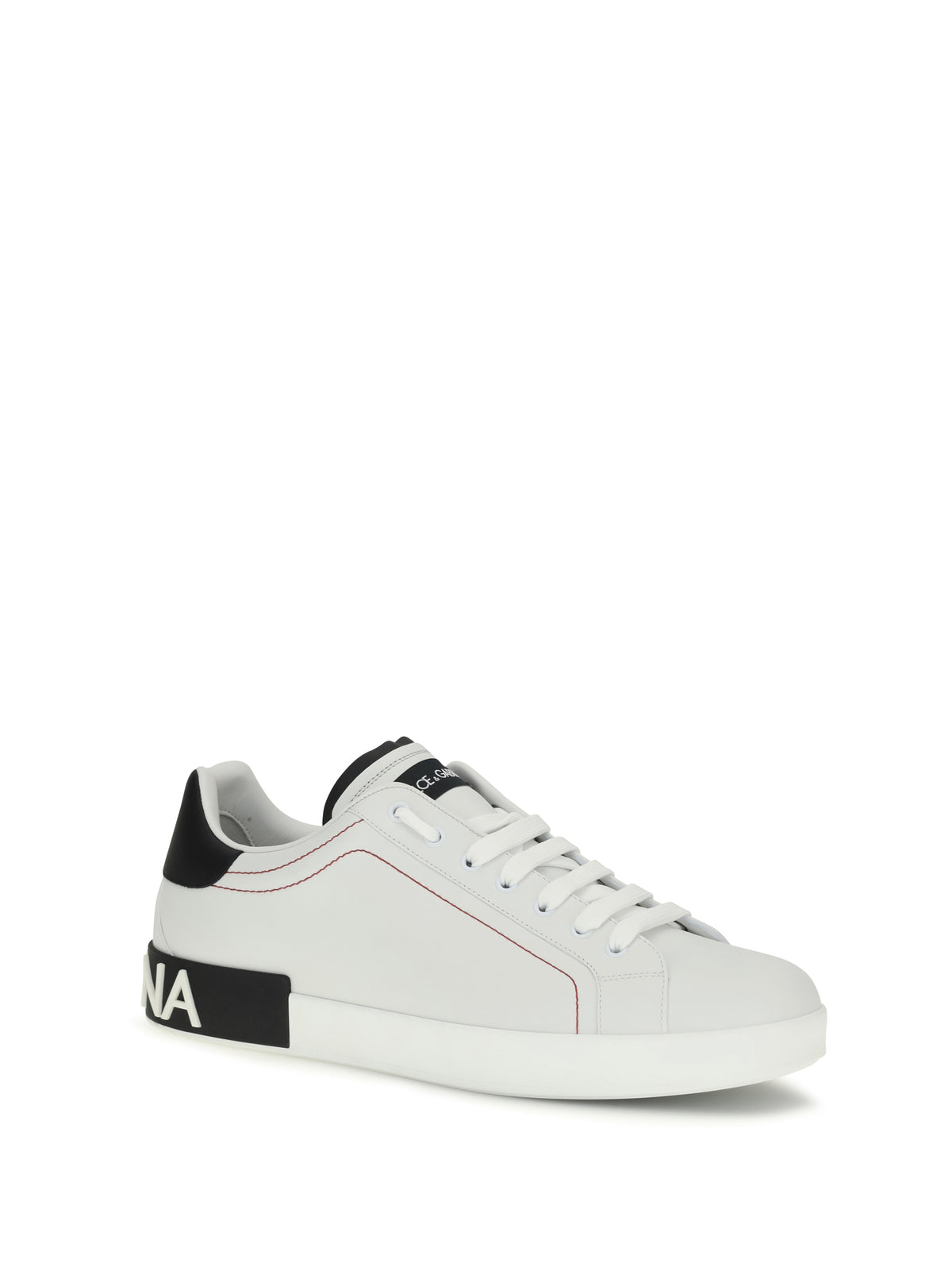 Dolce & Gabbana Portofino leather Sneakers - White/Black