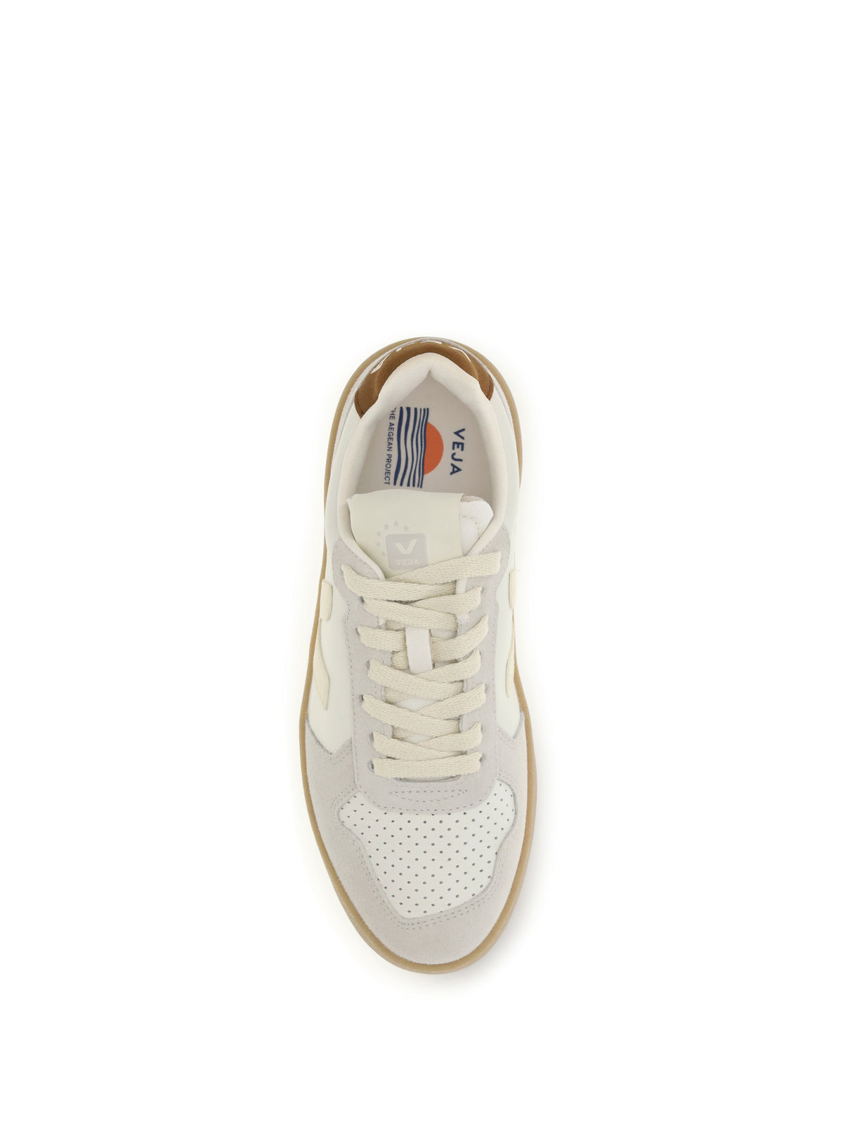 Veja V-82 leather Sneakers - Pure_calcaire_cognac