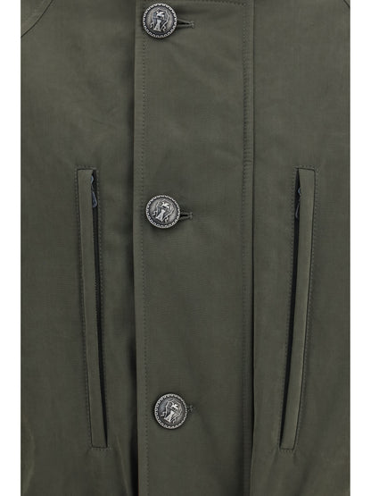 Brunello Cucinelli Belted waterproof Jacket - Military Green
