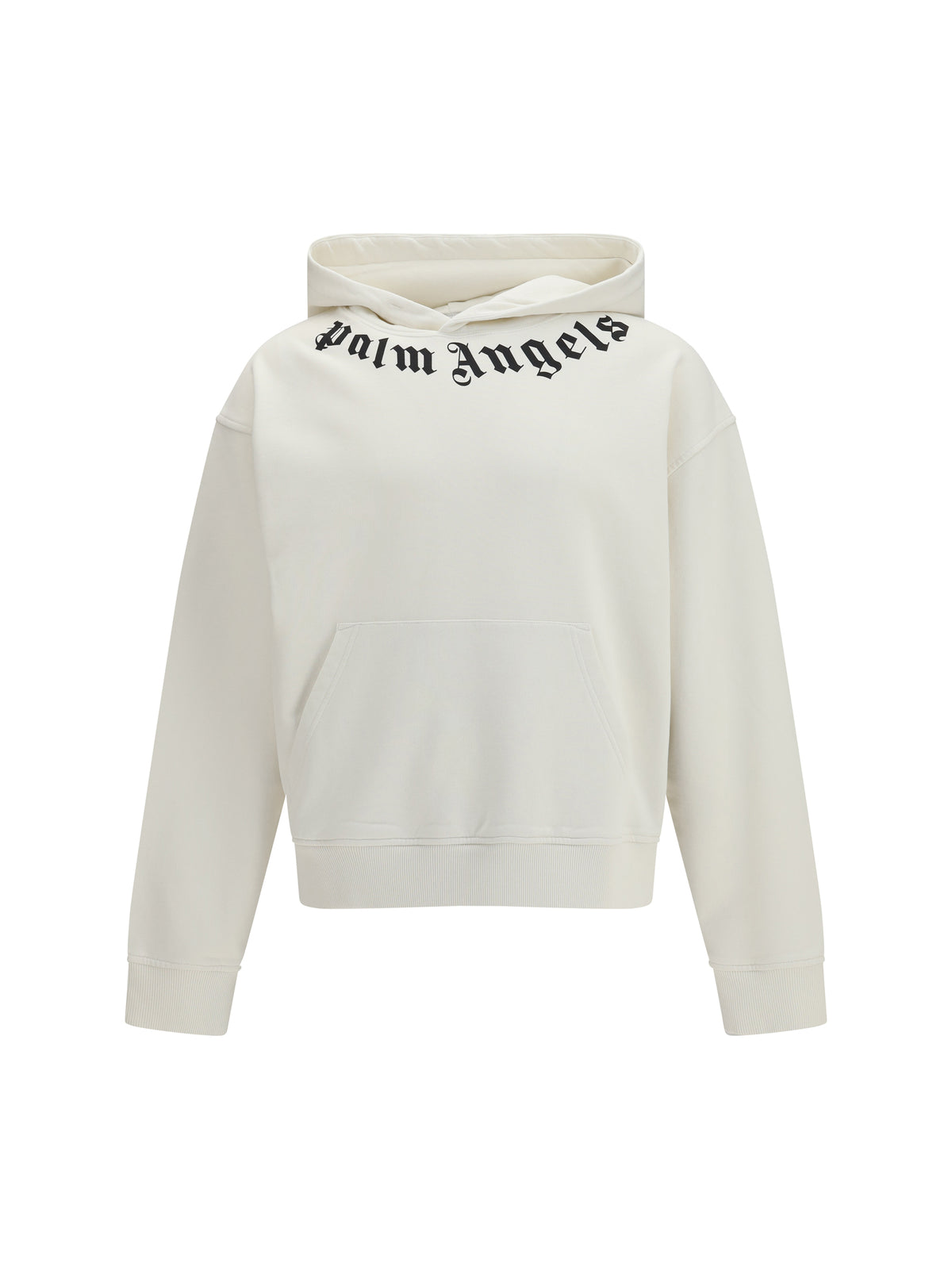 Palm Angels Neck Logo Hoodie - Off White Black