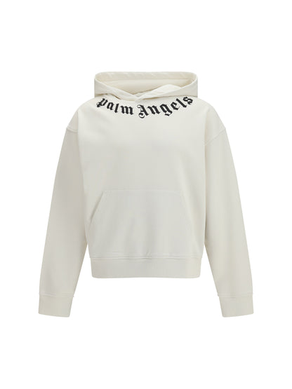 Palm Angels Neck Logo Hoodie - Off White Black