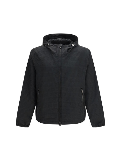 Fendi Lightweight nylon Jacket with FF motif - Black