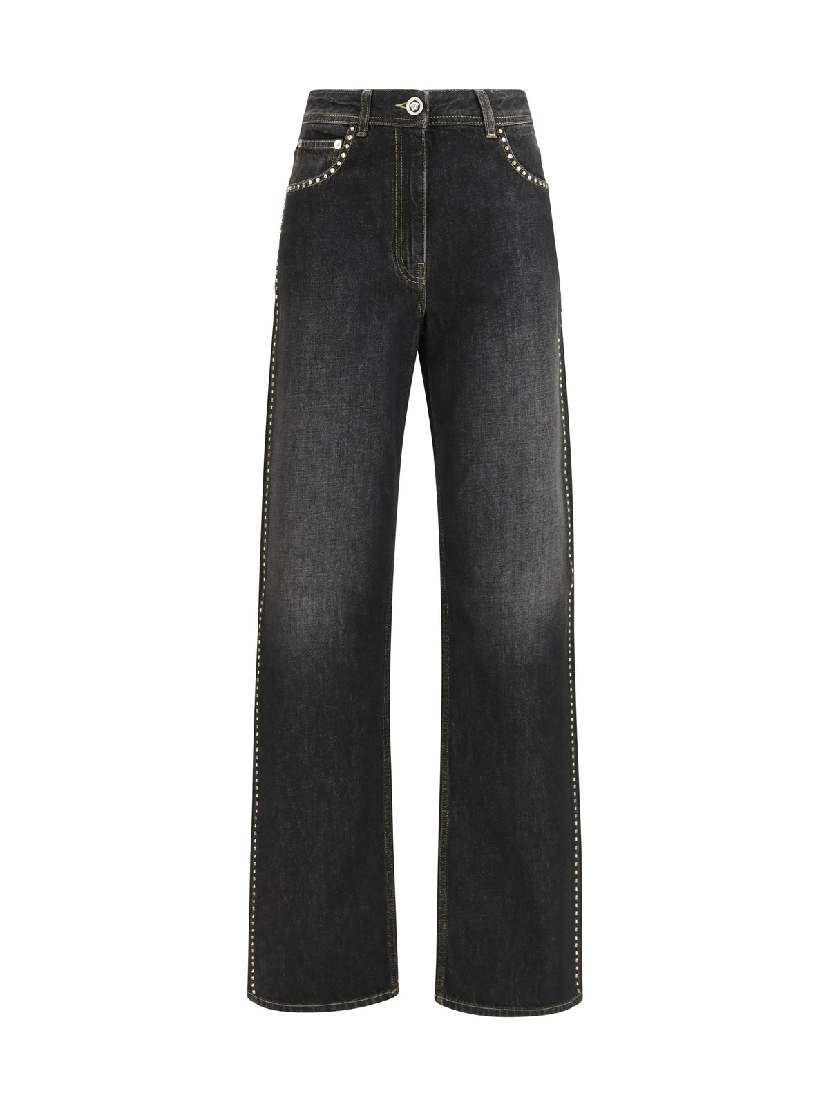 Versace Straight Jeans with studs - Black