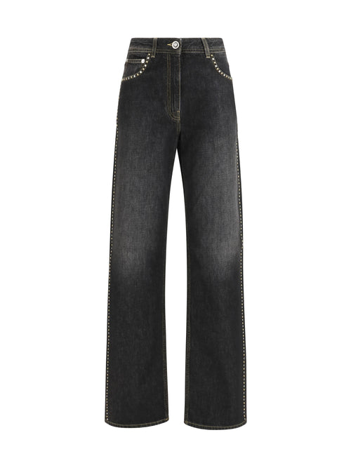 Versace Straight Jeans with studs - Black