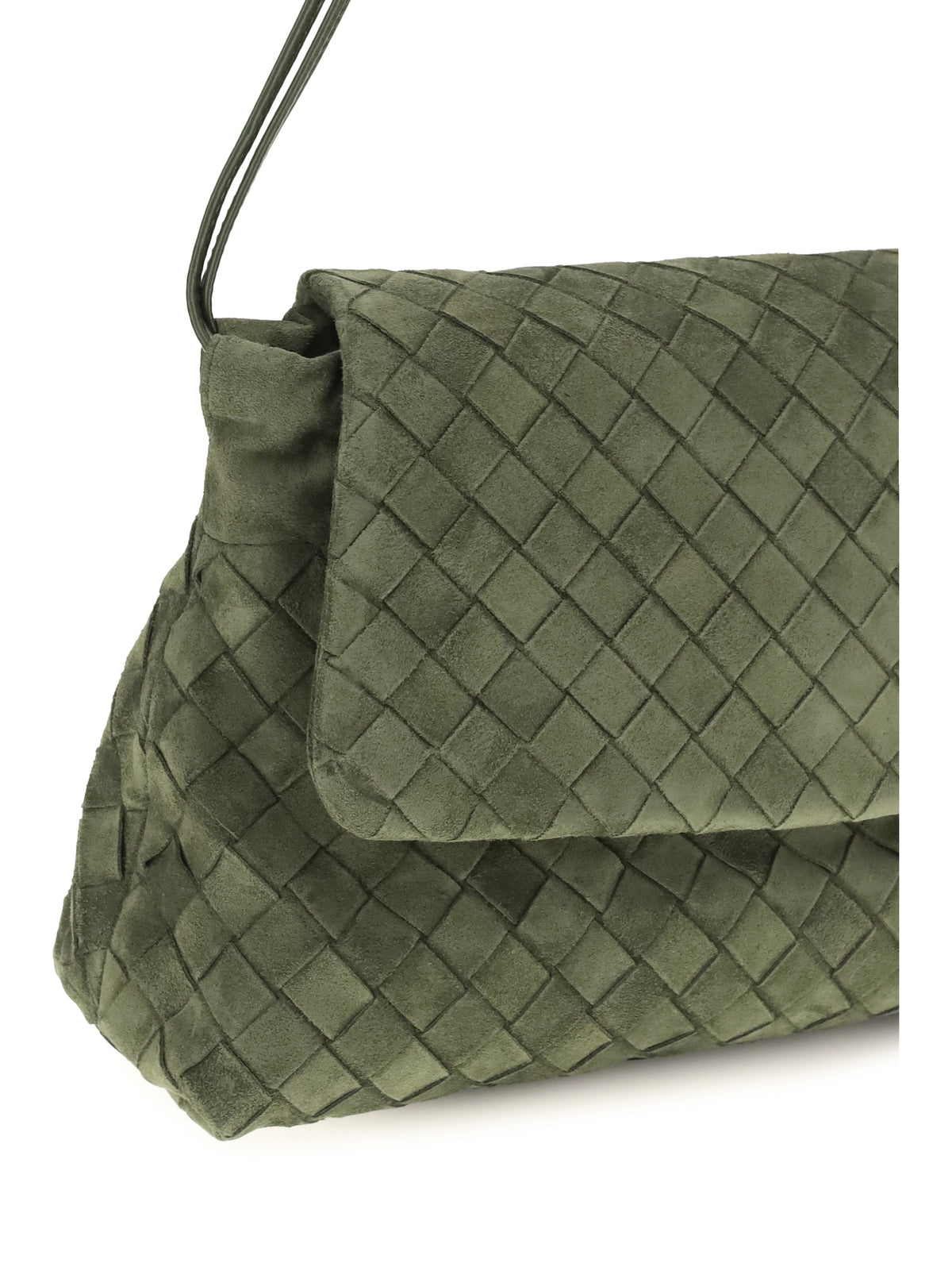 Bottega Veneta Giorno Shoulder Bag - Green Tweed-Gold