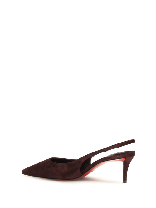 Christian Louboutin Miss Z Slingback Suede Pumps - Dulse/Lin Dulse