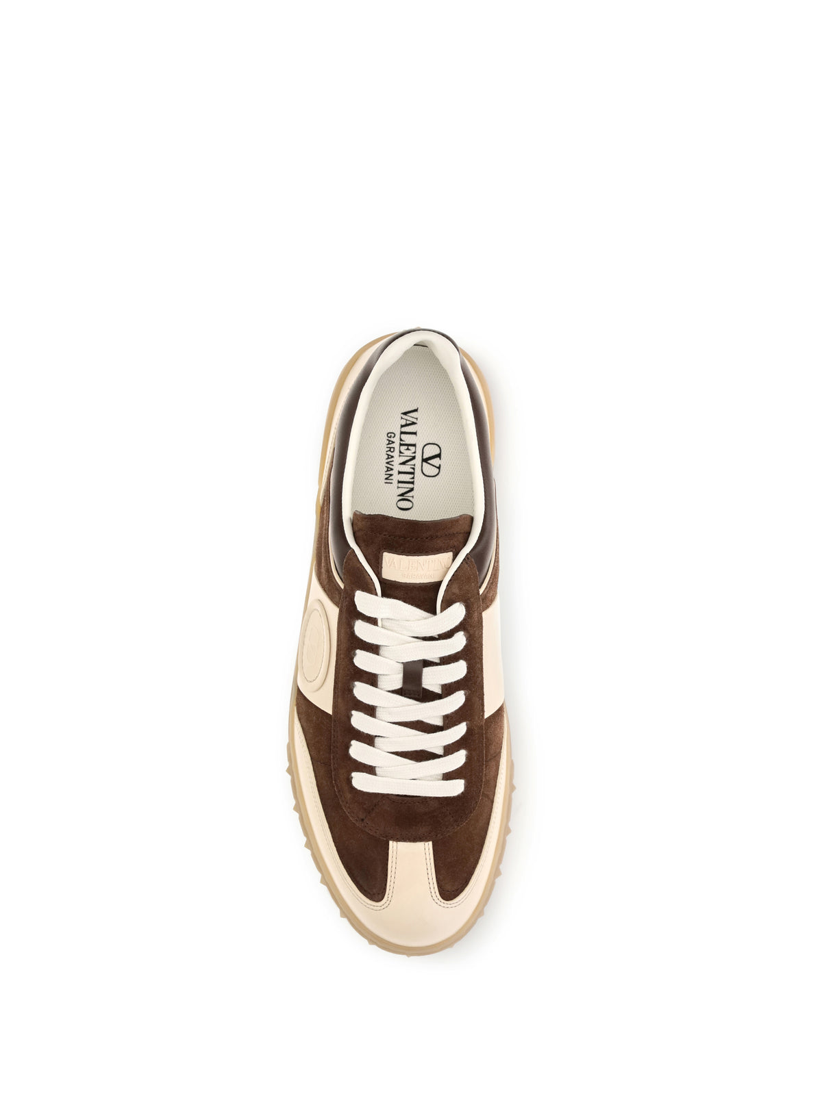 Valentino Garavani Upvillage suede and nappa calfskin Sneakers - Bark Brown/Bark Brown/Betulla/Betulla/Am