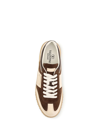 Valentino Garavani Upvillage suede and nappa calfskin Sneakers - Bark Brown/Bark Brown/Betulla/Betulla/Am