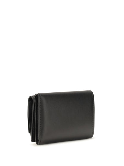 Fendi FF mini trifold leather Wallet - Black