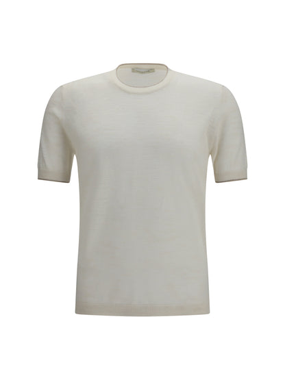 Brooksfield Short-sleeved linen blend Shirt - Offwhite