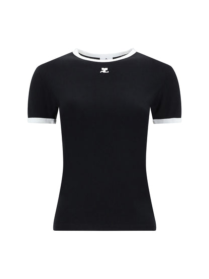 Courrèges Logo T-shirt - Black/Heritage White