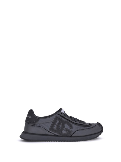 Dolce & Gabbana Leather Sneakers - Ferro