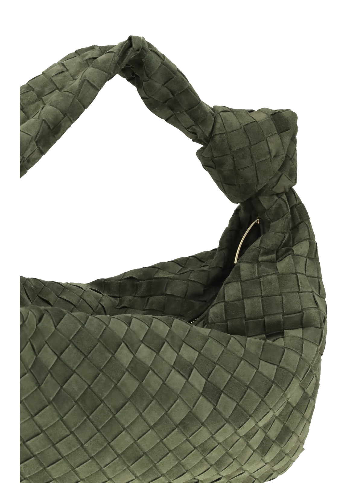 Bottega Veneta Jodie Handbag - Green Tweed-Gold