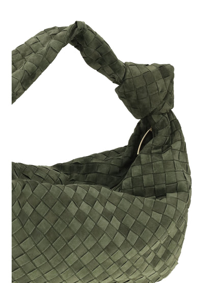 Bottega Veneta Jodie Handbag - Green Tweed-Gold