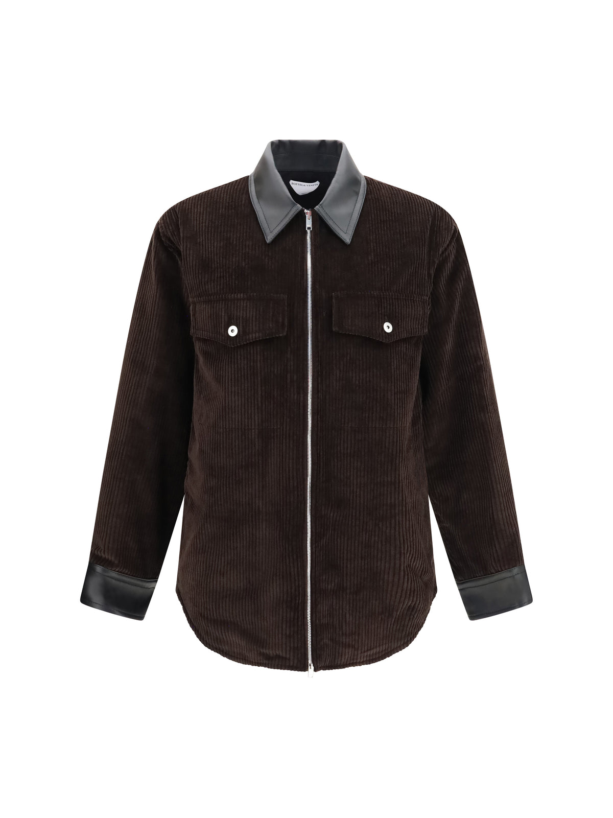 Bottega Veneta Corduroy Jacket with leather collar - Intense Carrubo