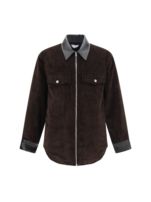 Bottega Veneta Corduroy Jacket with leather collar - Intense Carrubo