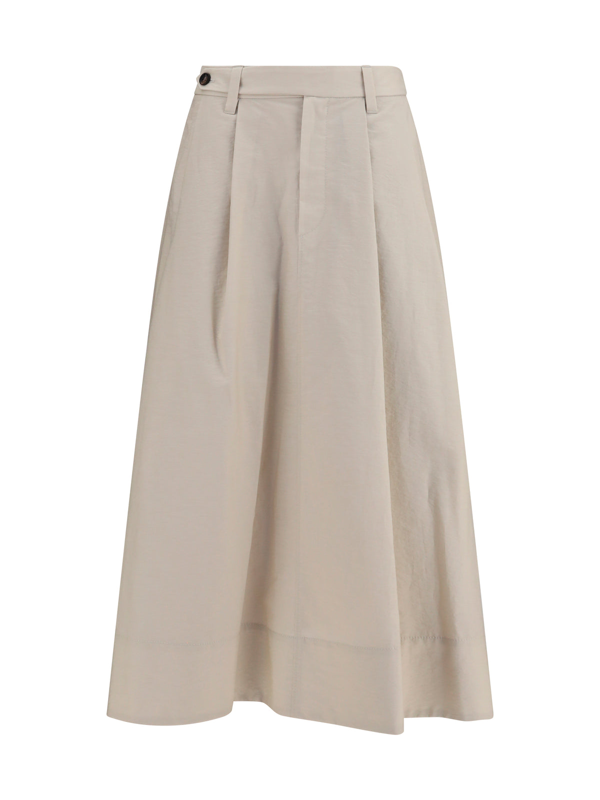 Brunello Cucinelli Cotton poplin Skirt with monili detail - Quarzo