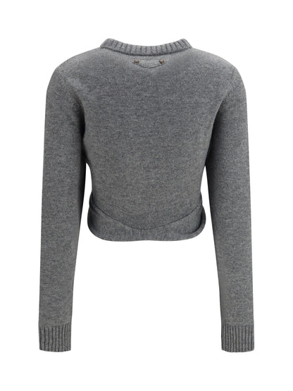 Balenciaga Ruched crewneck Sweater - Grey