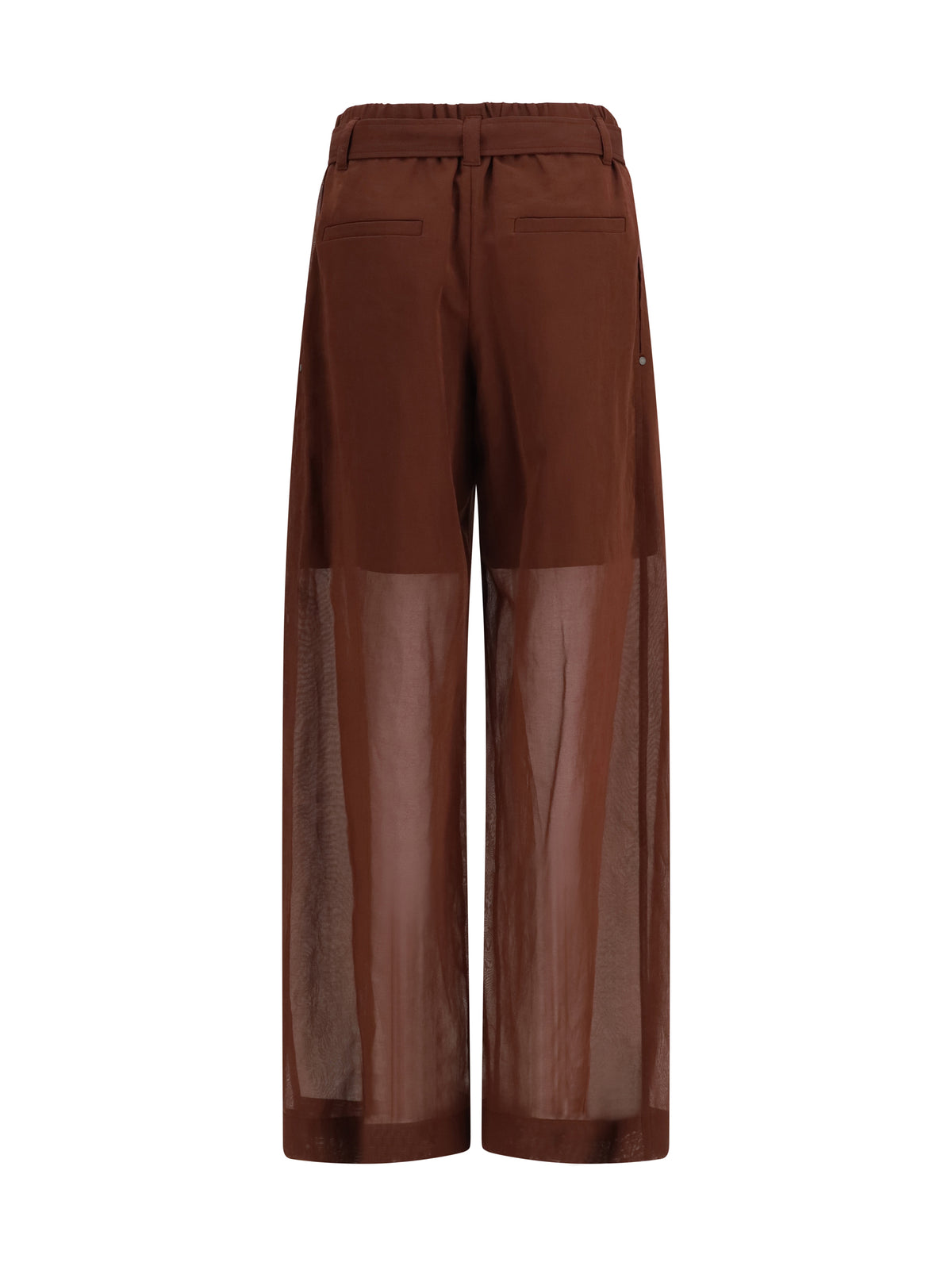 Brunello Cucinelli Cotton loose Pants with monili - Mulberry