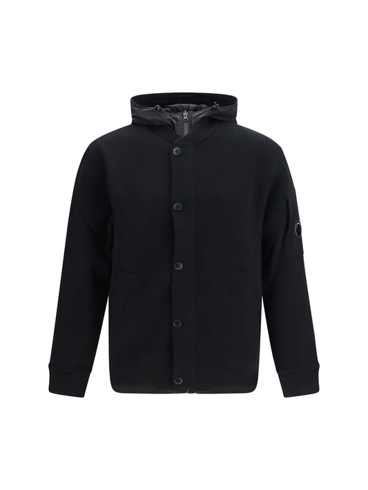 C.P. Company Reversible merino wool and stretch nylon Cardigan - Black