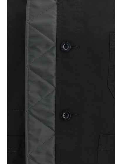 Sacai Nylon ripstop twill Bomber Jacket - Black×D/Khaki