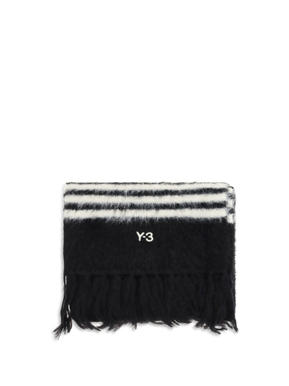 Y-3 Brushed fringed Scarf - Black