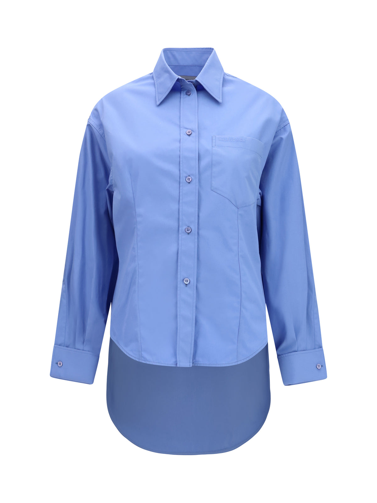 Balenciaga Asymmetric long-sleeve Shirt - Light Blue