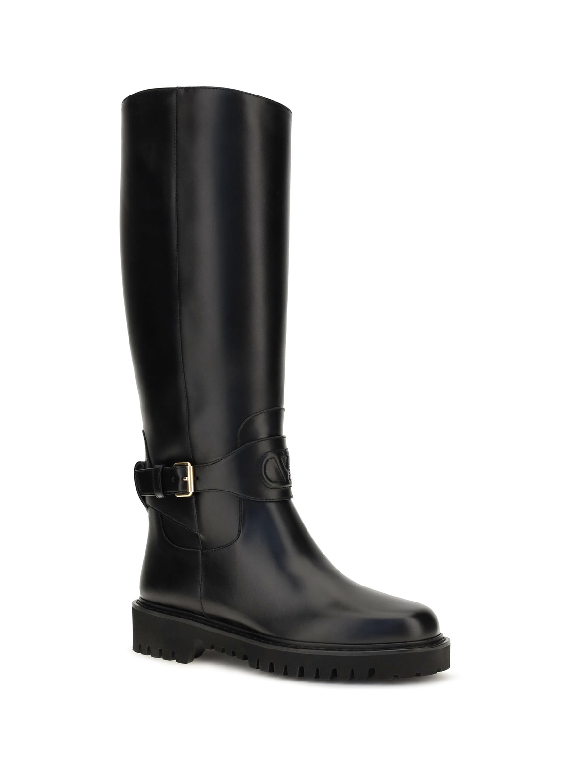 Valentino Garavani VLogo Signature calfskin High Boots - Black