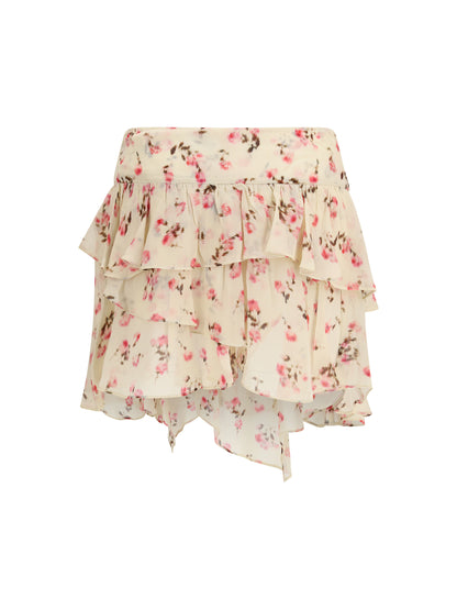Marant Étoile Lolita flared floral Skirt - Beige