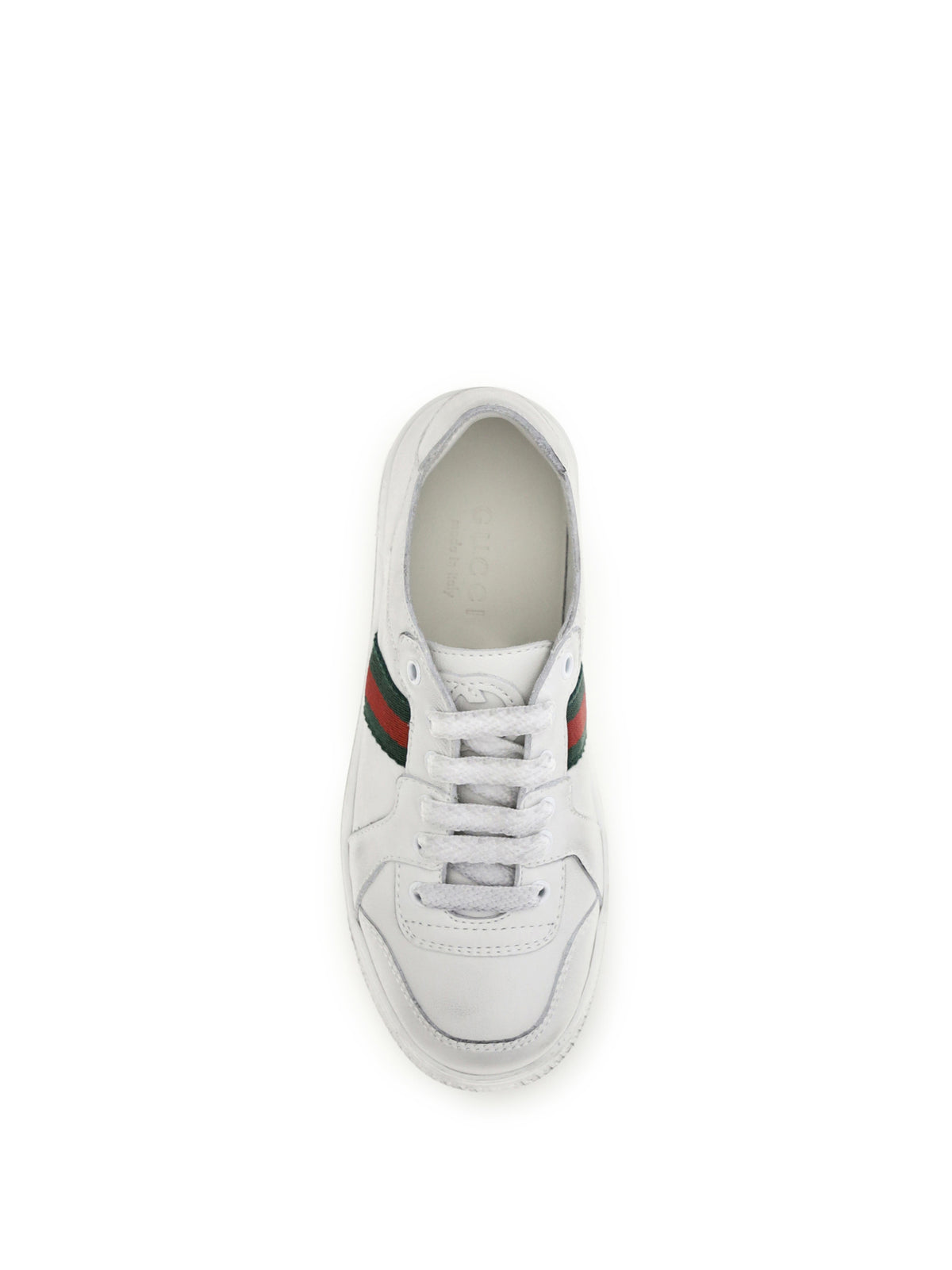 Gucci Leather Sneakers with Web detail for Boy - Great White/V.R.V
