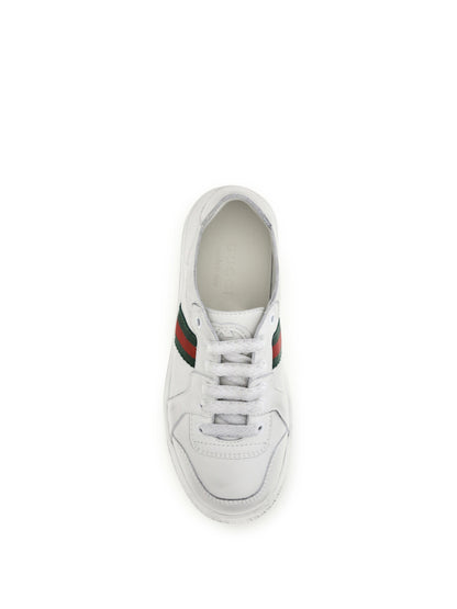 Gucci Leather Sneakers with Web detail for Boy - Great White/V.R.V
