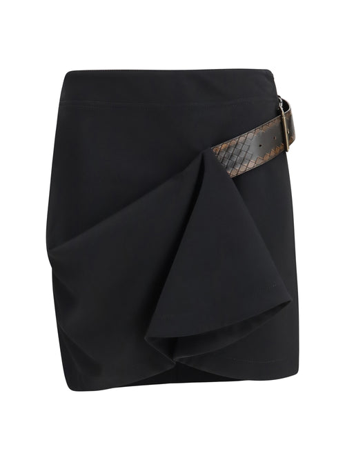 Bottega Veneta Grain de poudre wool Skirt - Double Black