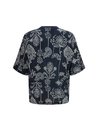 GIORGIO ARMANI Cotton T-shirt with all over pattern