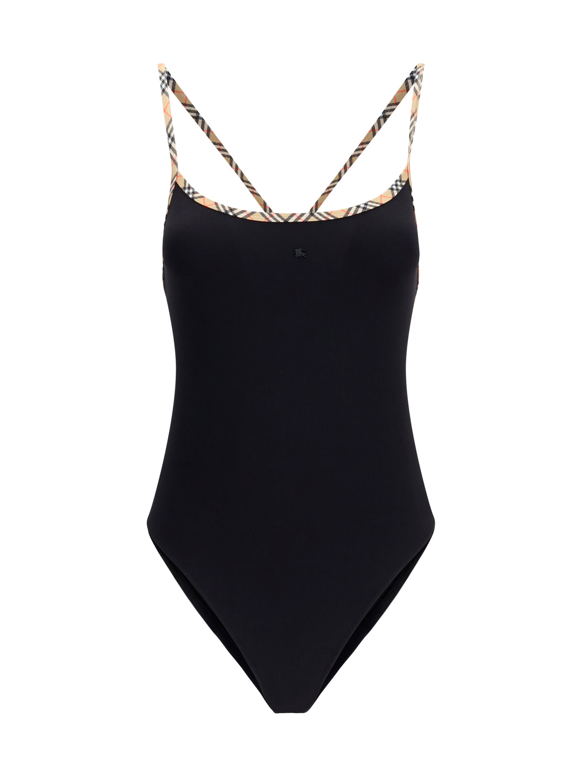 Burberry Check trim Swimsuit - Black