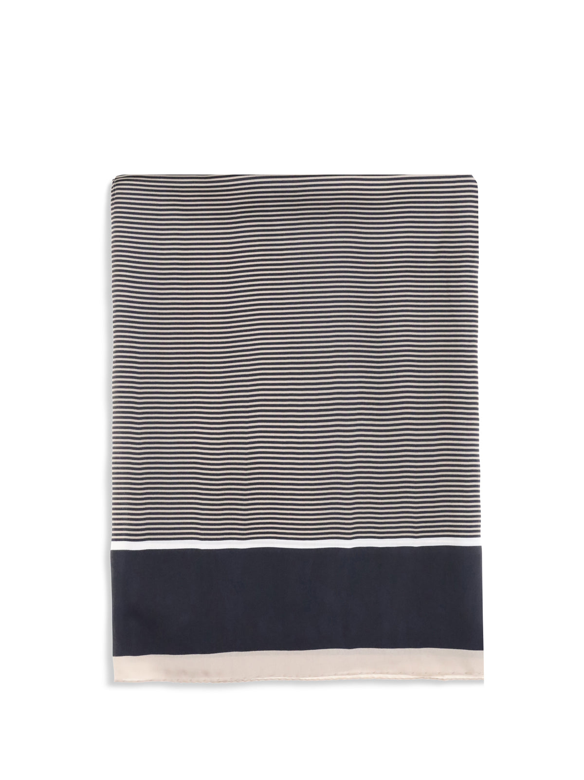 Saint Laurent Cassandre striped Stole - Navy/Ivory