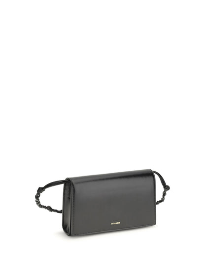 Jil Sander Tangle Wallet with shoulder strap - Black