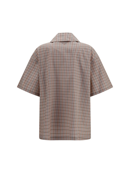 Prada Short-sleeved Check Shirt - Alabastro+Sabbia