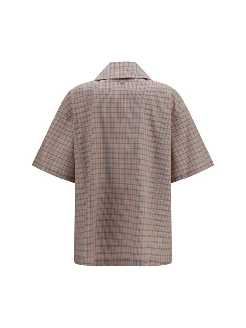 Prada Short-sleeved Check Shirt - Alabastro+Sabbia