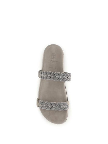 BRUNELLO CUCINELLI Laurel leaf monili-embellished Slides