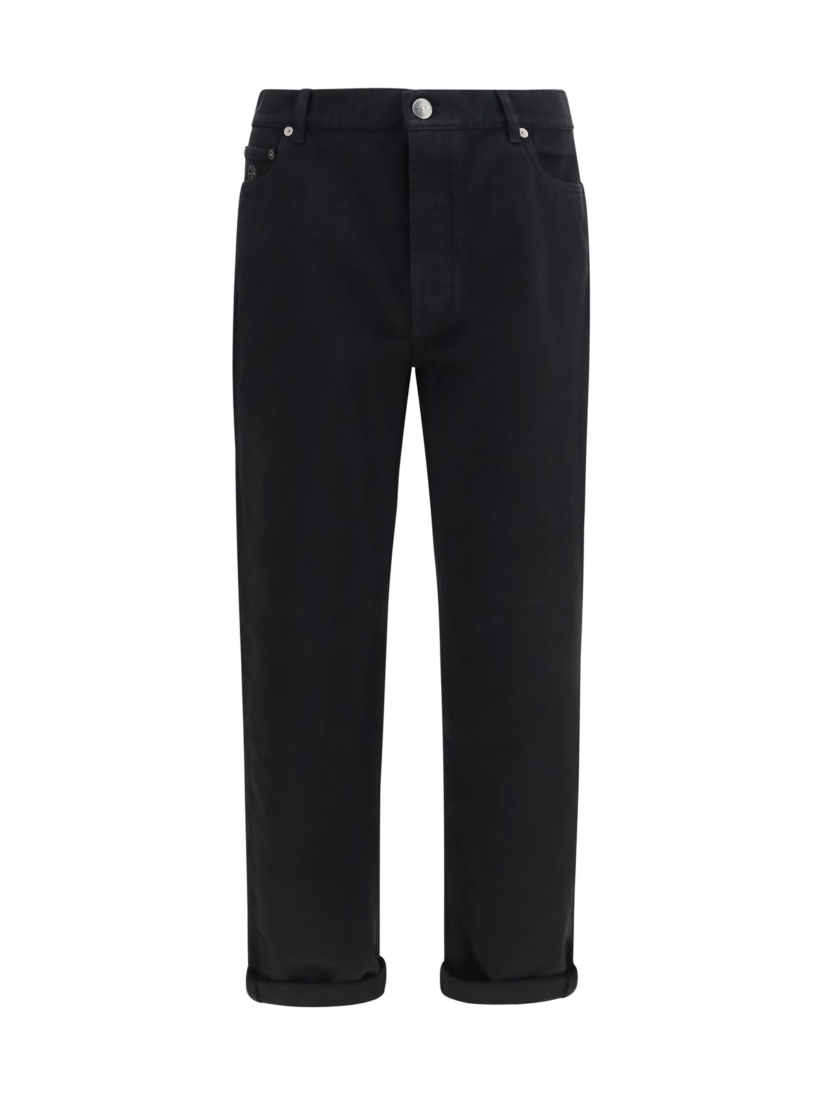 Brunello Cucinelli Garment-dyed five-pocket denim Pants - Black