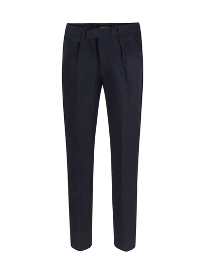 ZEGNA Cotton and linen tailored Pants
