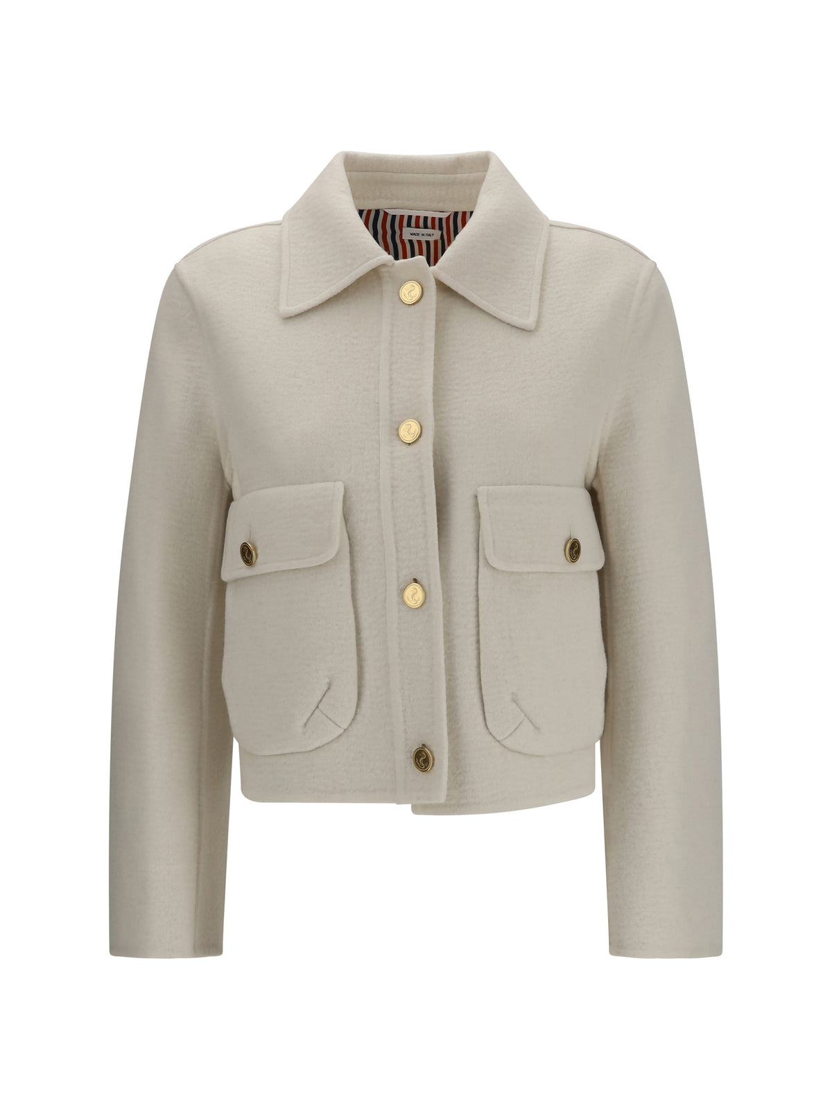 Thom Browne Wool and cashmere bell-sleeve Jacket - White